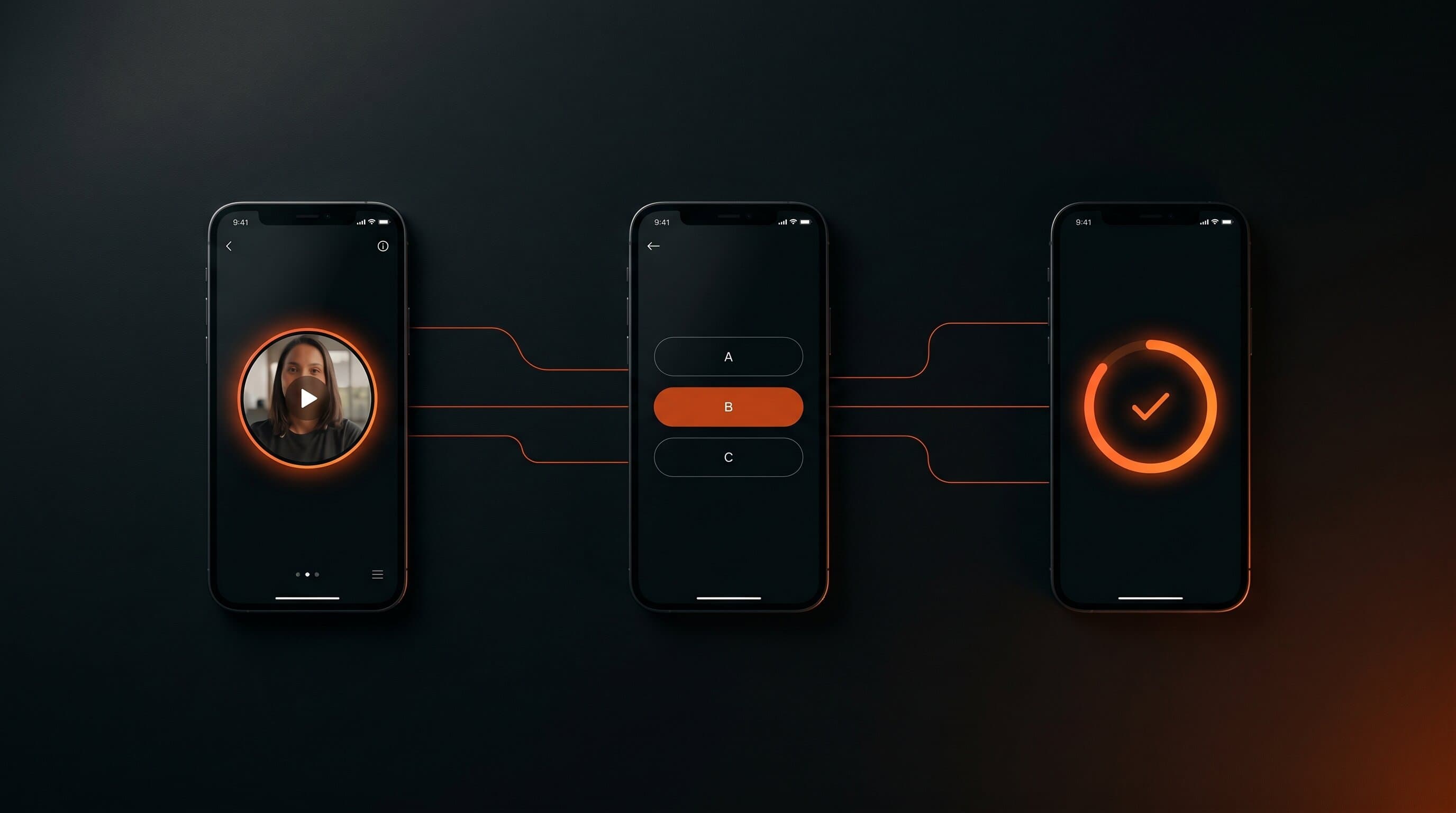 Creator app onboarding flow shown on a phone with progress glowing along a series of steps