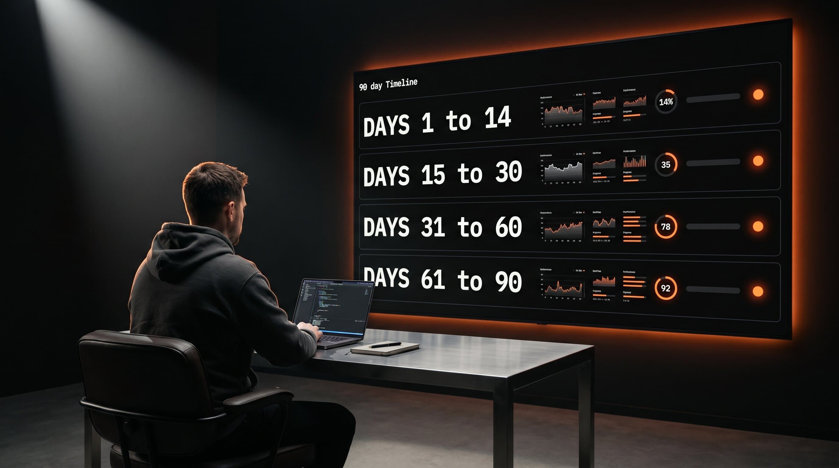 A control room of dashboards tracking a creator app launch.
