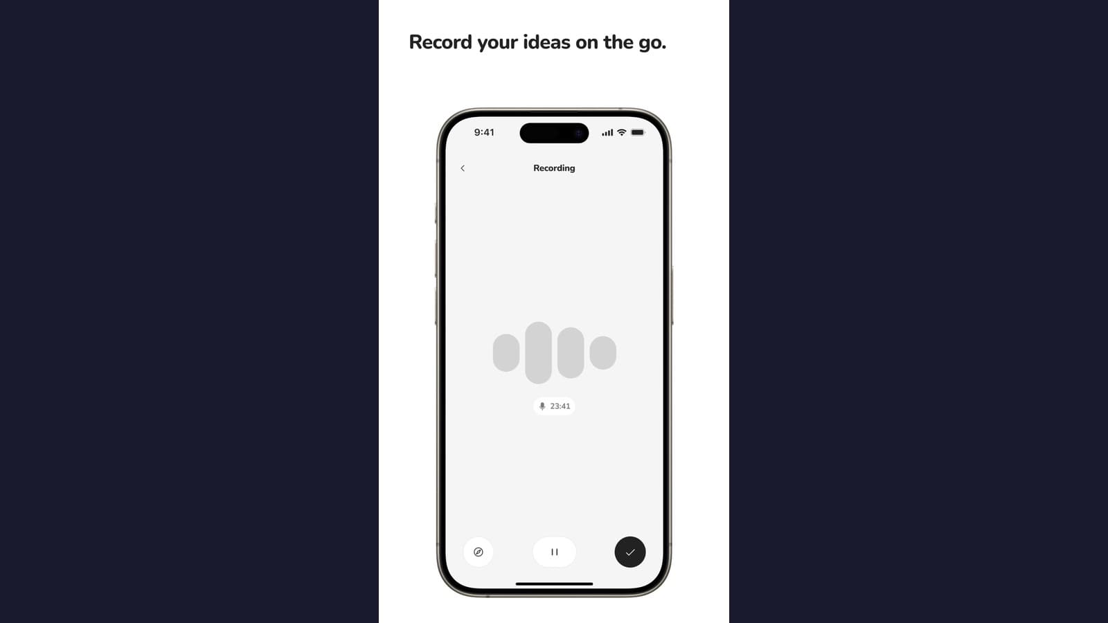 VoicePal app interface — record ideas, get written drafts