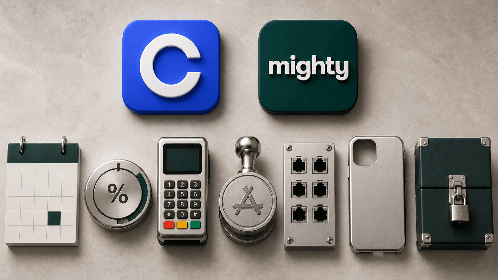Seven physical cost modules beneath the Circle and Mighty Networks marks