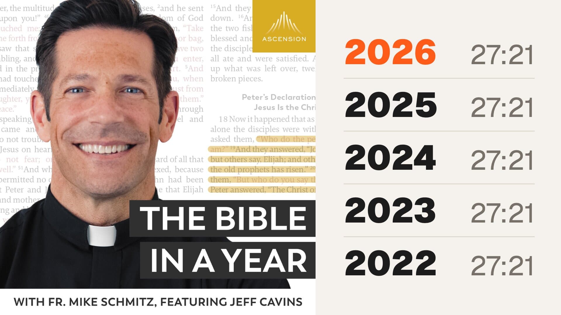 Thumbnail of Fr. Mike Schmitz's Bible in a Year: 1 Recording, 5 Releases