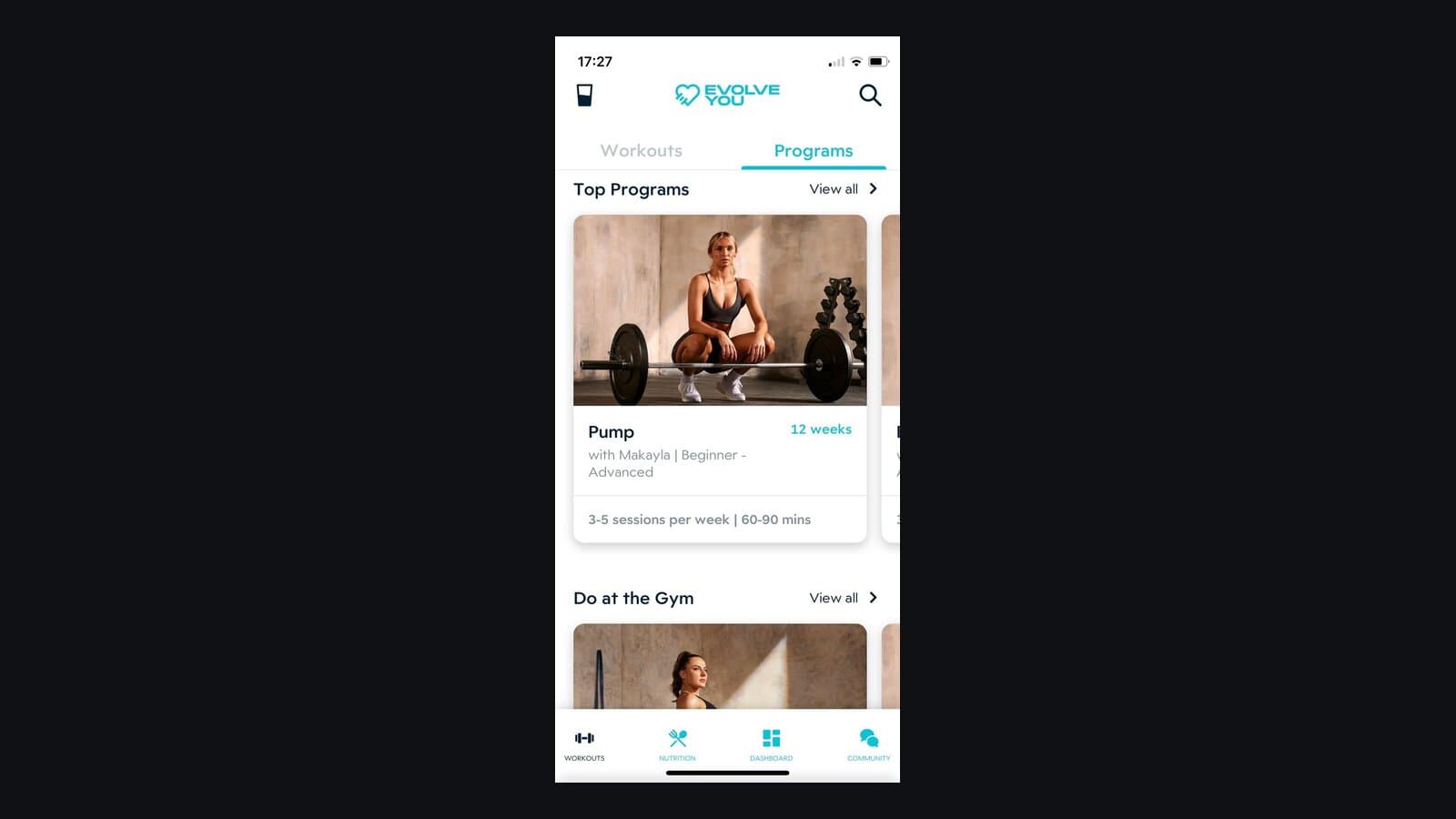 Krissy Cela EvolveYou app workout screenshots