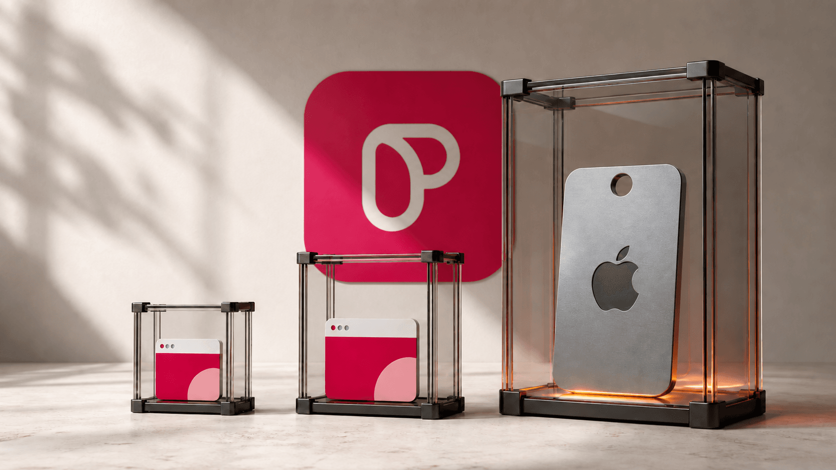 Three increasingly large Passion.io license cases show the native App Store key locked inside the highest tier