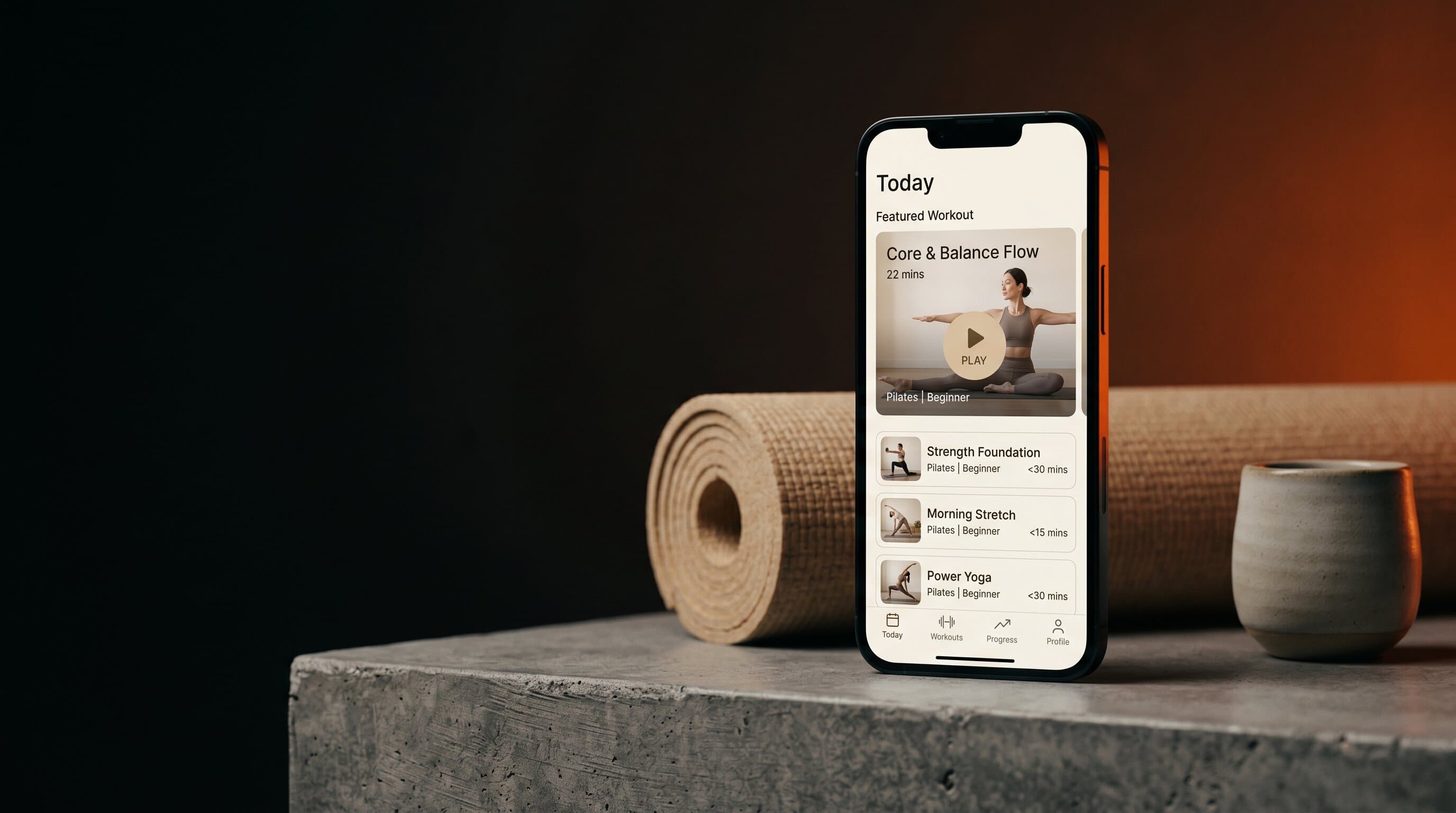 FORM app pilates and strength training subscription interface