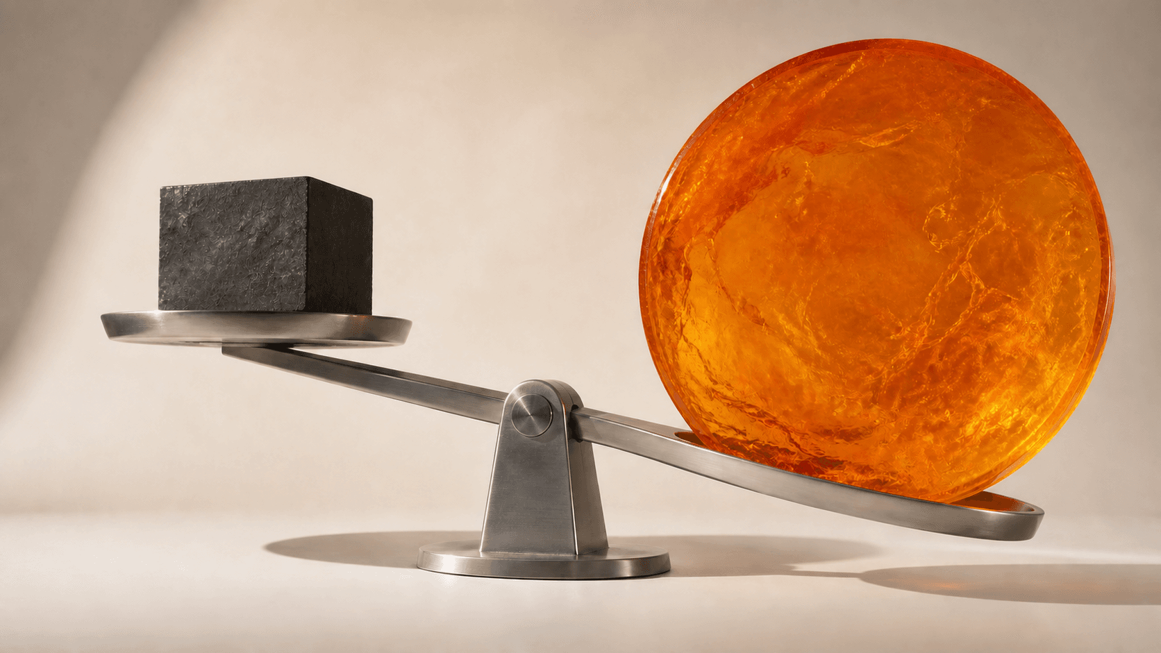 One oversized orange annual payment outweighing the acquisition cost on a physical balance