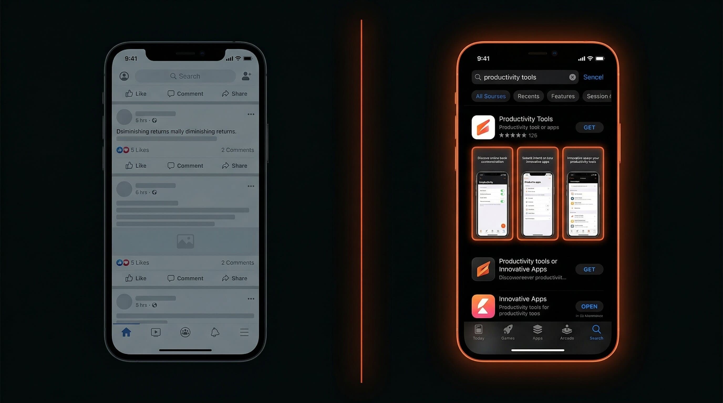 Comparison of creator growth channels: social media reach versus App Store search discovery