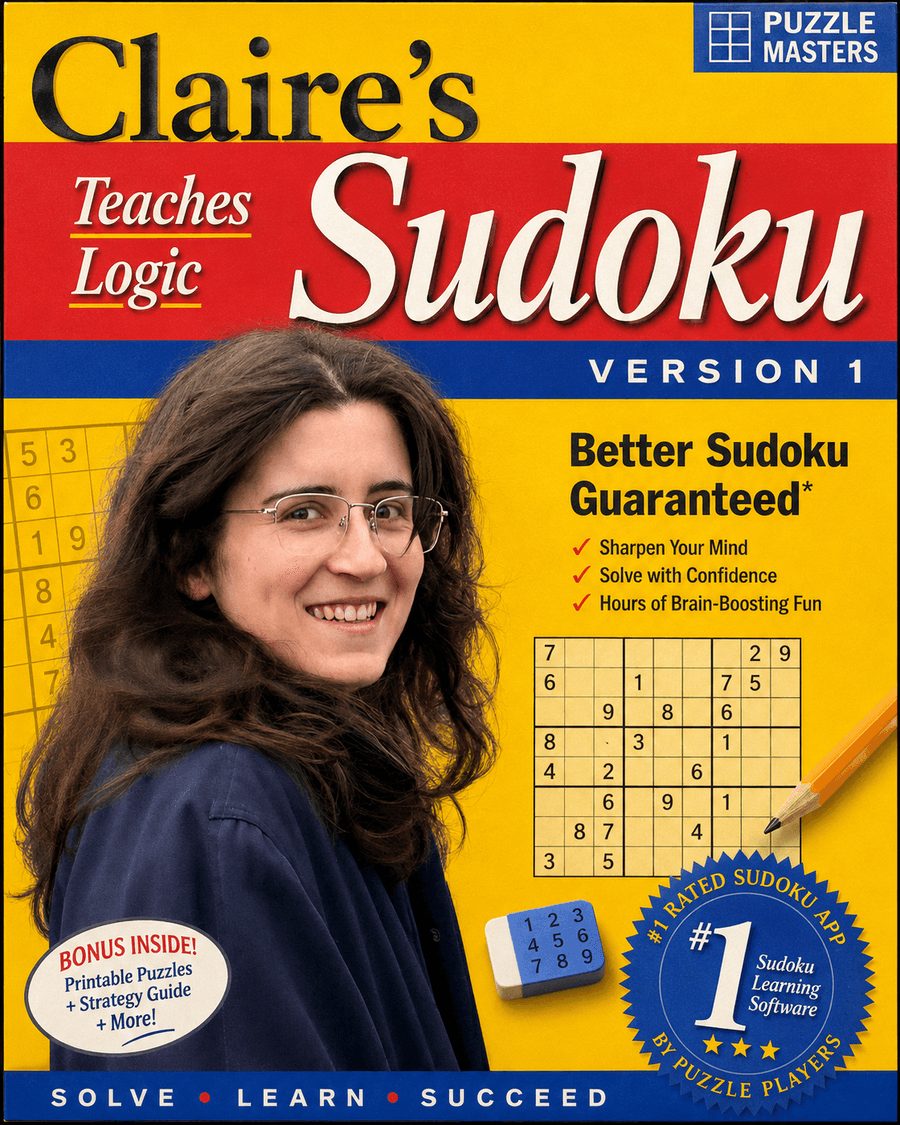 Claire's Sudoku: Teaches Logic, boxed software artwork