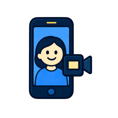 Two phones on a video call to each other