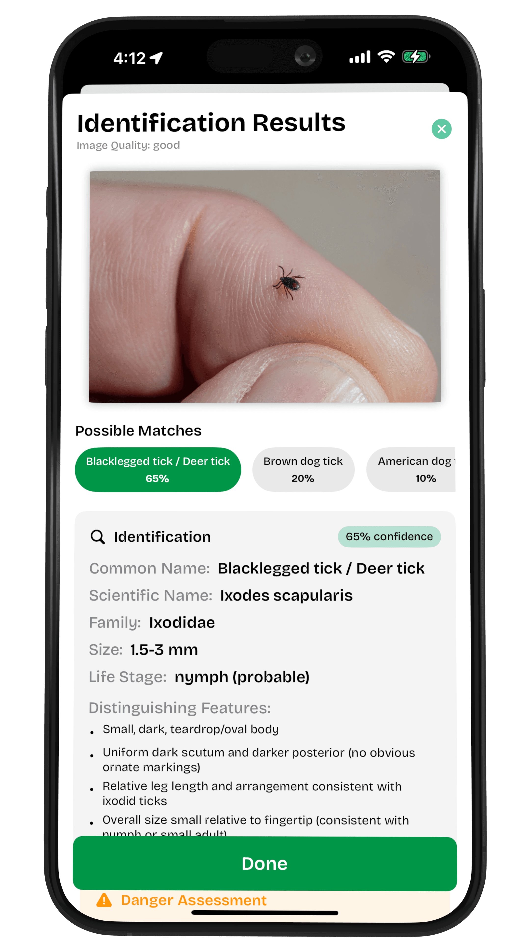 AI-Powered Vector Identification app screenshot